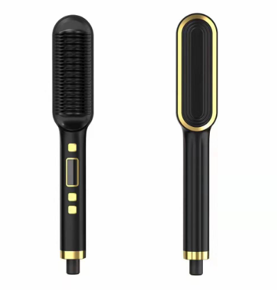 LCD Hair Straightening Comb with Dual-Use Curling Iron